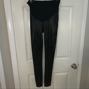 Spanx faux leather maternity leggings